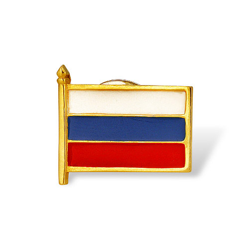 45600, Значок "Российский флаг", серебро 925, позолота